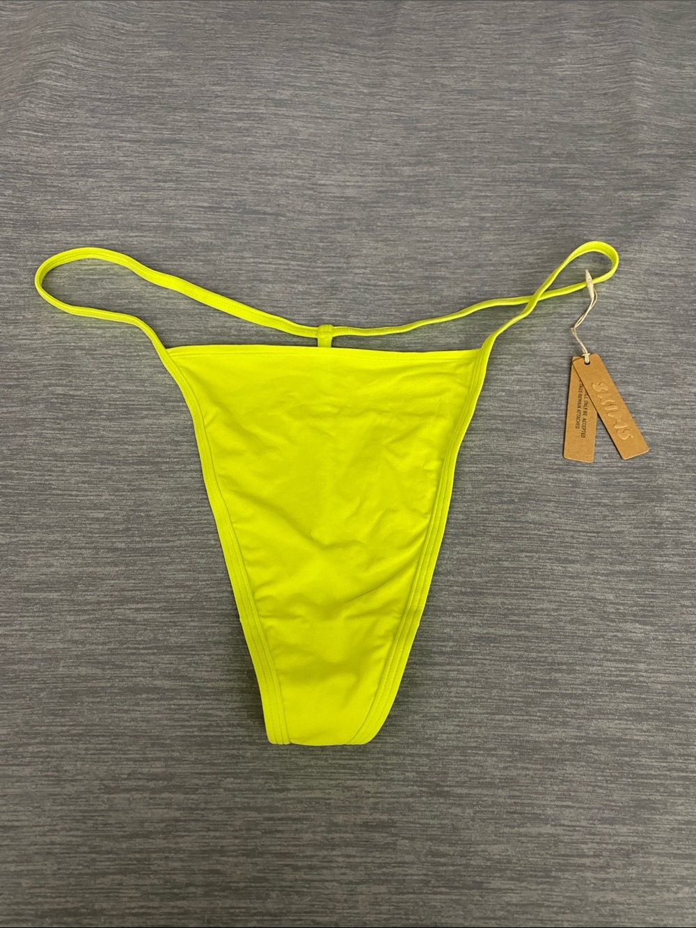 3/$30 SKIMS Neon Yellow High-Cut Thong Panty